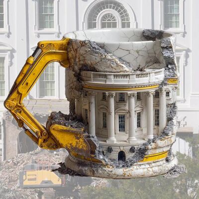 拆卸建筑马克杯3D立体摆件