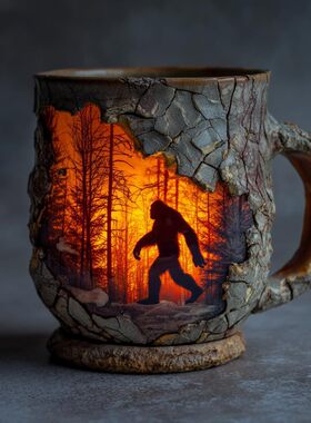大脚怪女巫火焰马克杯摆件