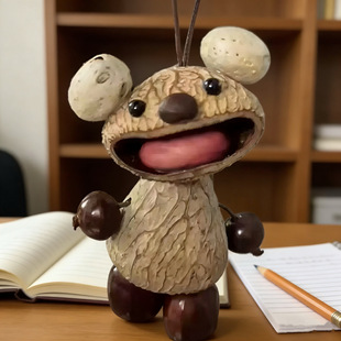 天然疗愈系丑萌娃娃果壳铃挂件挂串手摇解压音疗包挂风铃个性挂饰