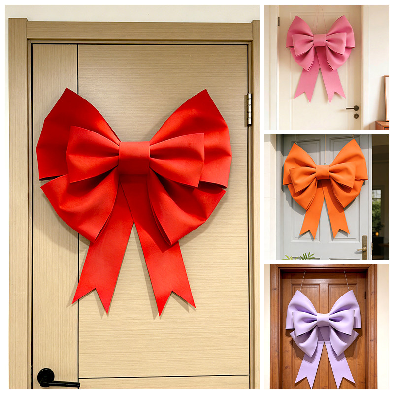 超大红色蝴蝶结装饰墙上房间门饰拍照道具电视背景墙新年场景布置