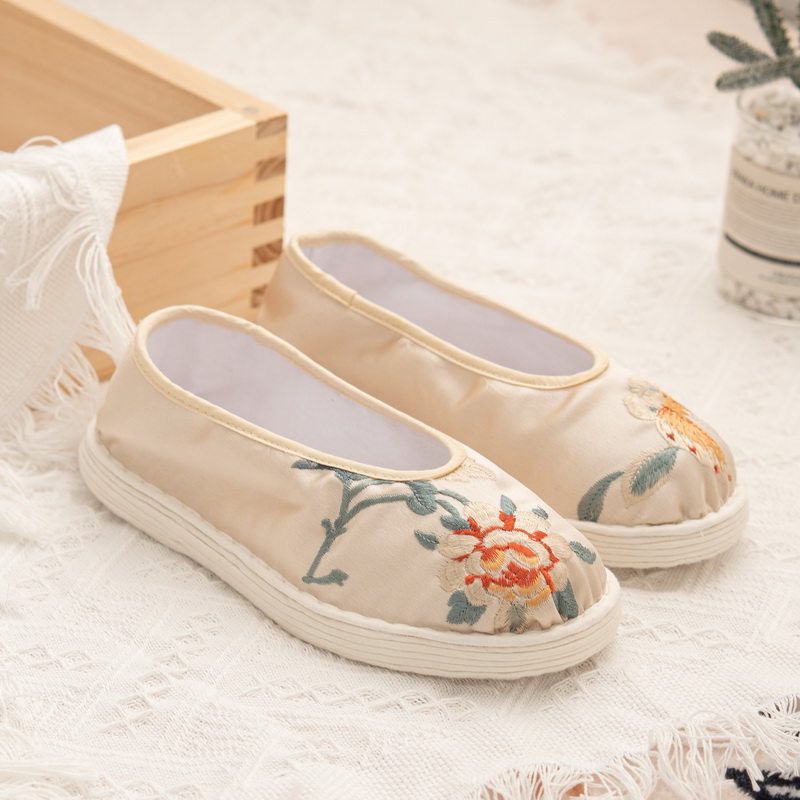 春秋季新款老北京千层底手工布鞋女复古风圆口功夫鞋休闲养生单鞋