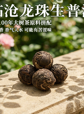 60-100年大树龙珠普洱生茶 花果蜜香口粮茶125g散装