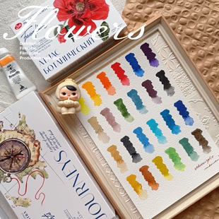 俄罗斯白夜大师级2026新套装 旅行童话系列水彩颜料固体全块12色