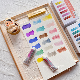 日本日下部艺术家透明水彩颜料单一色素10ml矿物沉淀水彩颜料分装