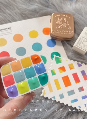 奶油马卡龙自配色 美甲水彩插画手帐卡通人物nicker不透明水彩