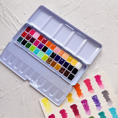 新田小写意花卉国画古风美捷乐水彩定制39色自选色套装