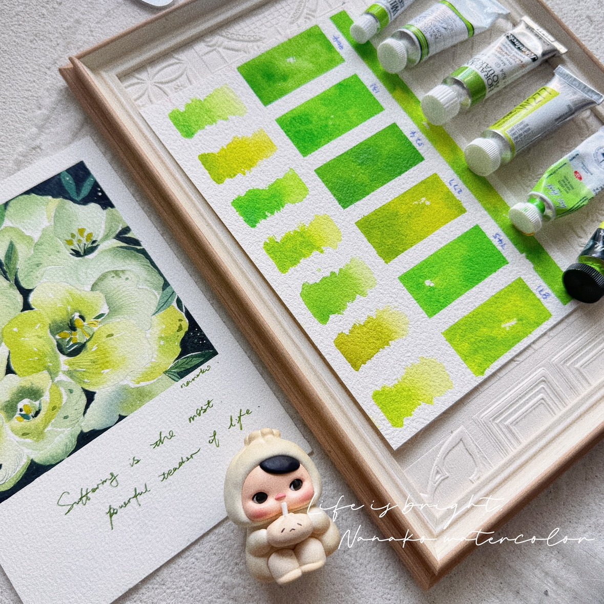 大史五月绿524mg131绿色系水彩颜料分装6色水彩颜料分装