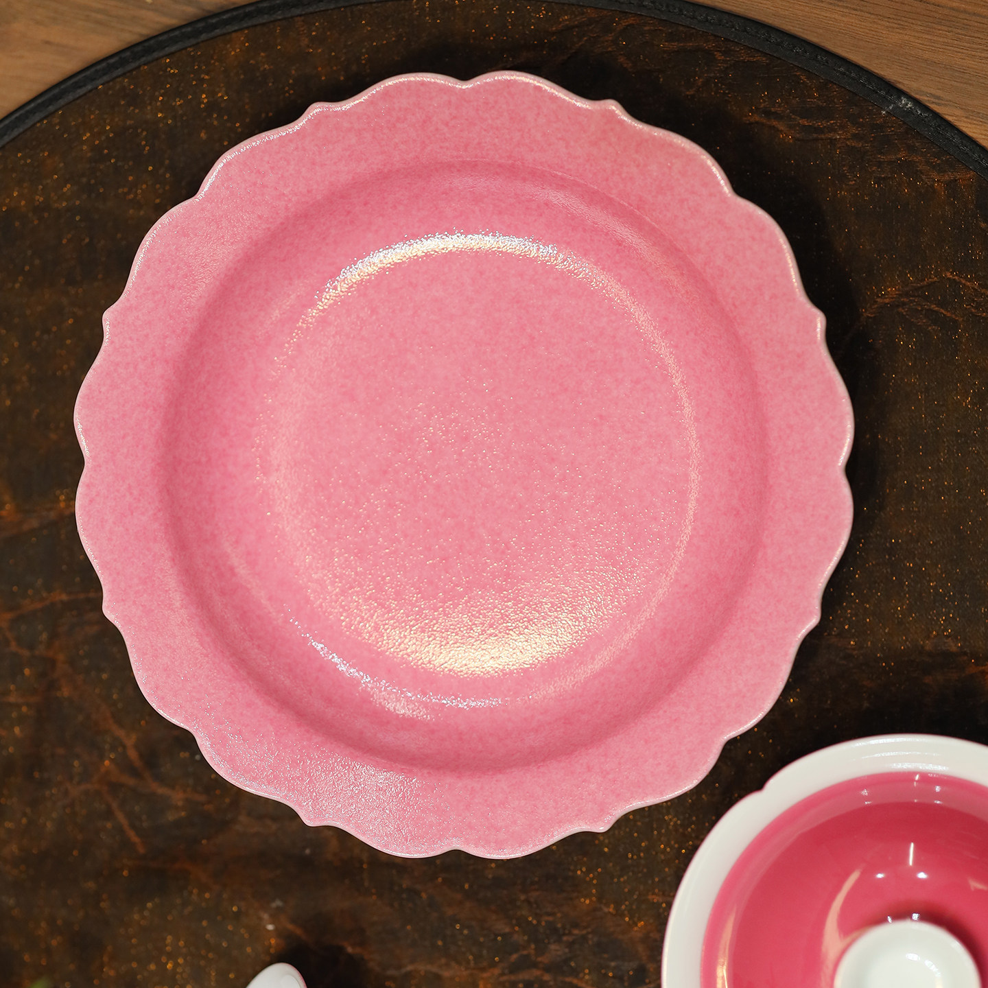 景德镇陶瓷茶具胭脂红壶承胭脂水釉花口盘干泡盘渐变金红釉盘子,餐饮具,茶托,淘宝优惠券,粉丝福利购,淘宝优惠卷