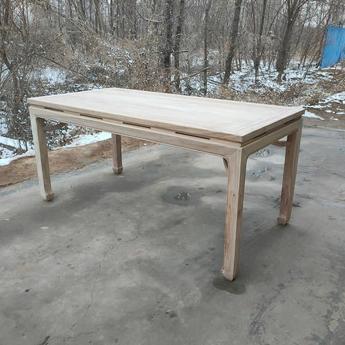 老榆木书桌全实木榆木茶桌白茬简约长方形办公室泡茶简约茶台饭桌