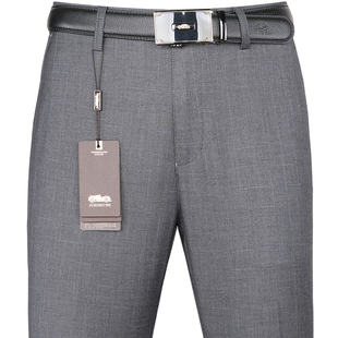 老爷车中年薄款高端直筒休闲裤商务高腰男夏抗皱免烫宽松高腰裤子