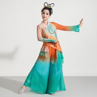 儿童古典舞蹈服女春望群舞胶州秧歌演出服中国风民间斗笠舞表演服