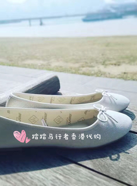 marcha秋季新款芭蕾舞鞋蝴蝶结平底鞋女单鞋圆头浅口船鞋瓢鞋白鞋