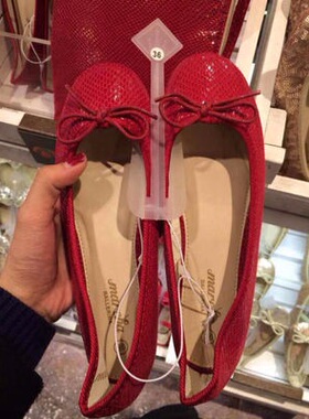 marcha香港正品专柜春夏芭蕾舞鞋平底女鞋单蝴蝶结圆头浅口舒服鞋