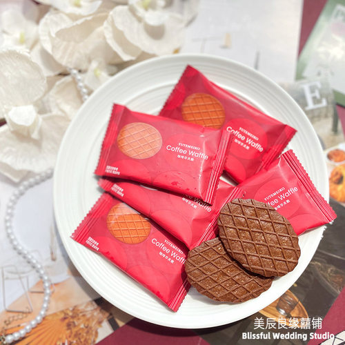 羽田铭菓咖啡华夫脆咖啡饼干办公室零食下午茶点心结婚喜庆喜饼