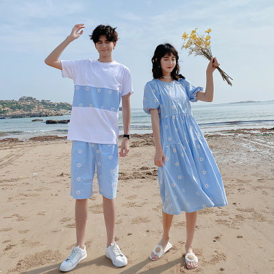 6861男套装65 女套装P65  情侣装夏装很仙的小雏菊刺绣旅行