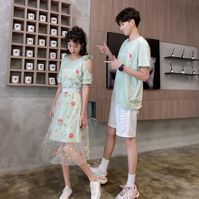 A6769女裙P65 男套装P55 夏装韩版男女情侣休闲套装时尚蜜月