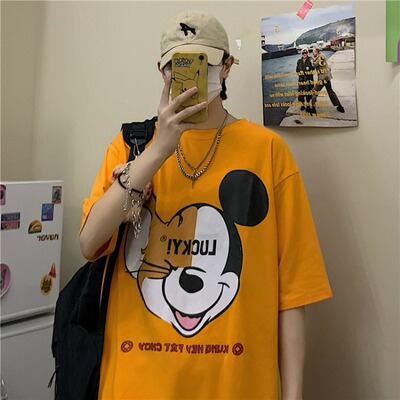3204-P28 原创 ins嘻哈BF原宿街头卡通印花短袖T袖休闲 男女潮