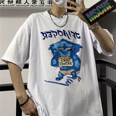 A2600-P32 原创 2020夏韩国ins复古童趣原宿宽松百搭短袖男女潮