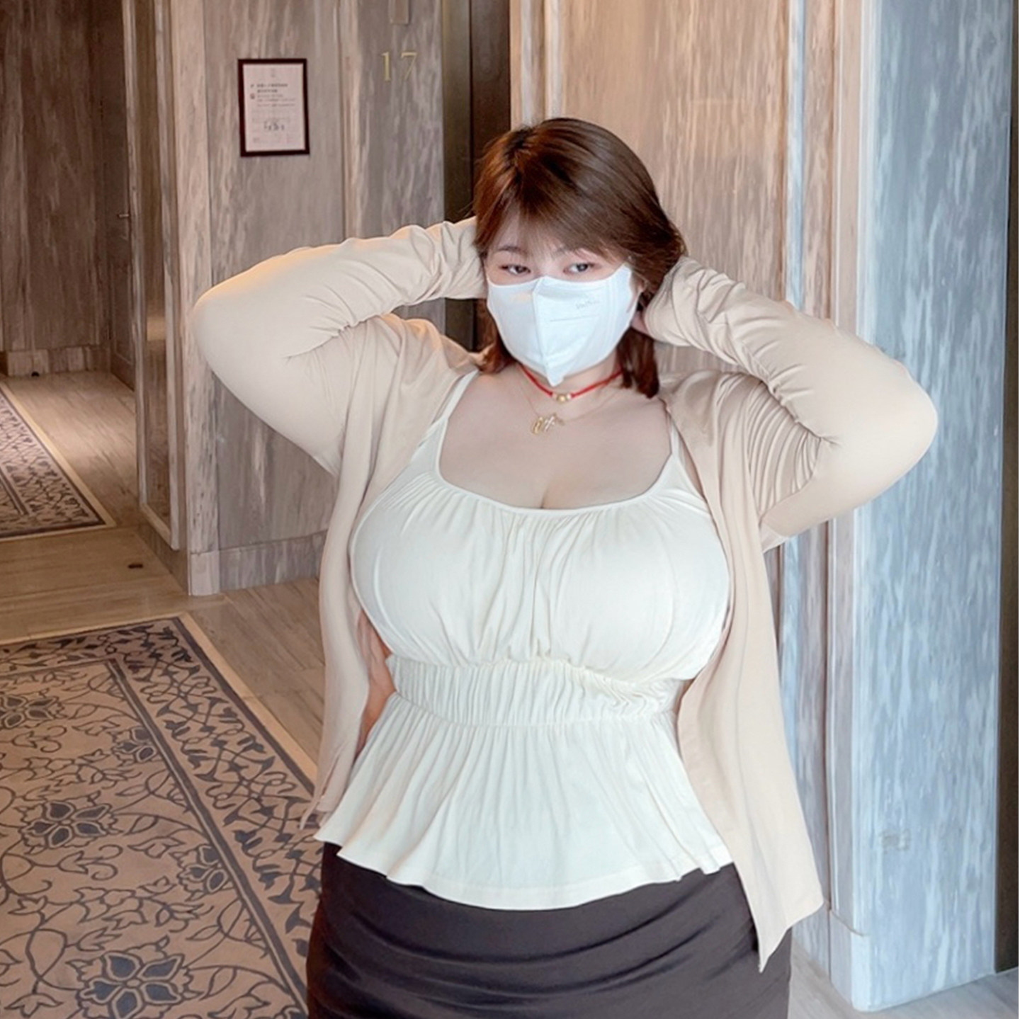 大码女装性感吊带上衣外套套装