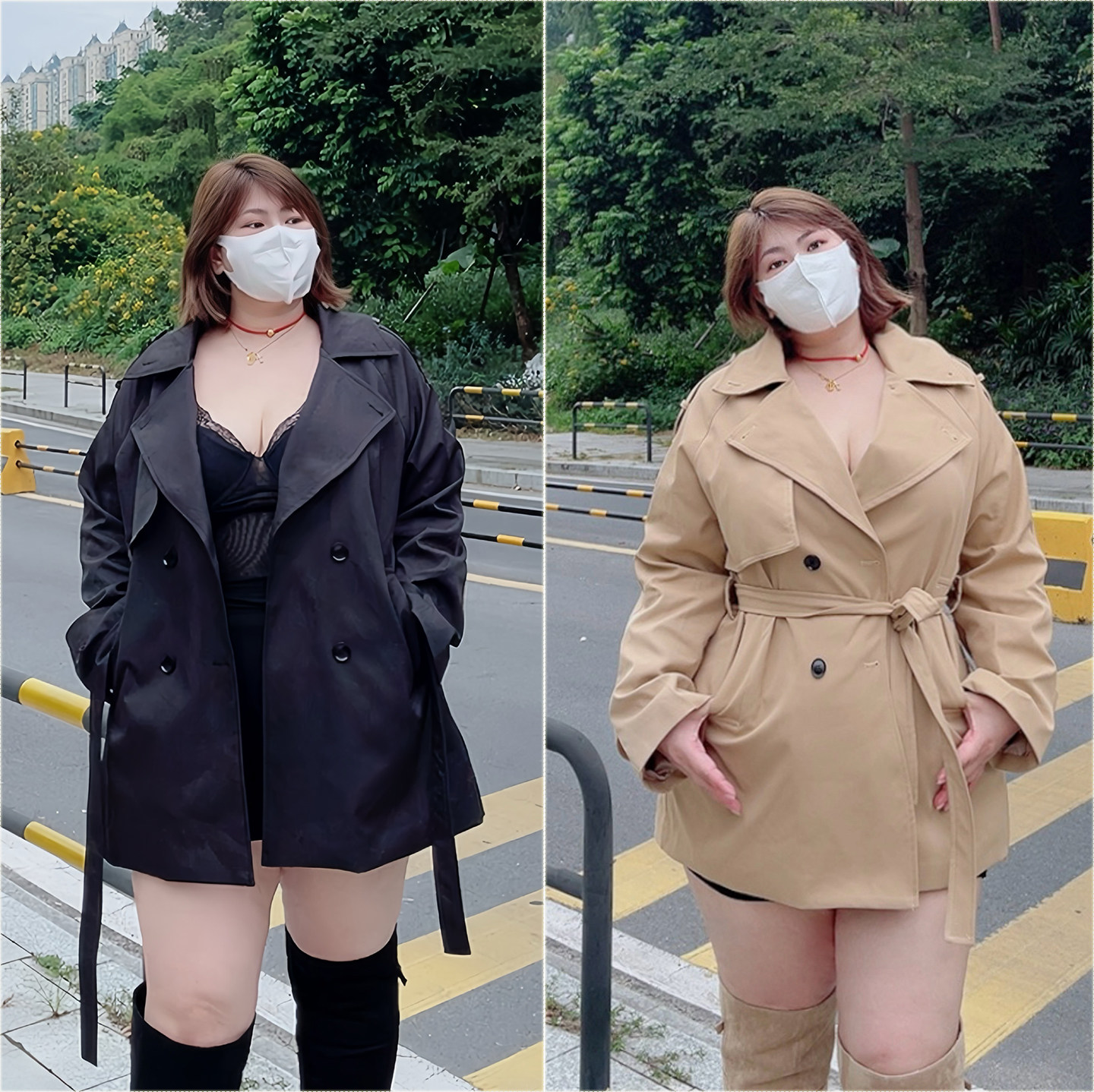 深秋氛围感大码宽松中长款风衣