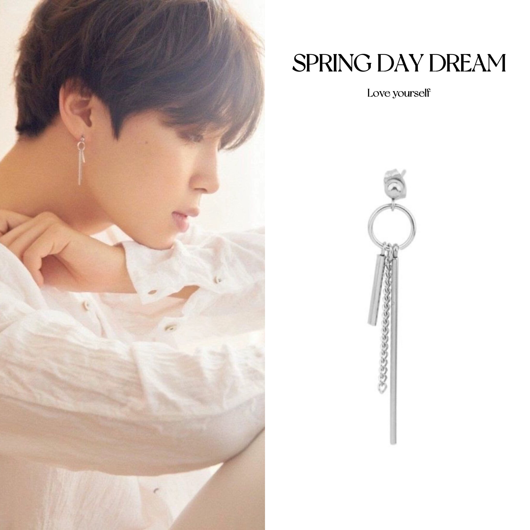 bts防弹少年团朴智旻jimin同款长流苏耳钉ins冷淡风气质男女耳饰