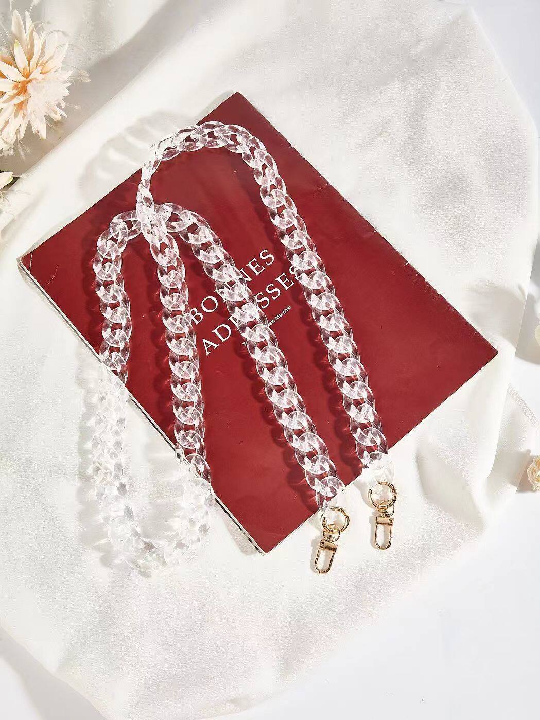 COLORFUL TRANSPARENT MATTE ACRYLIC CHAIN BAG MOBILE PHONE CHAIN PENDANT WOMENS CROSSBODY CHAIN BAG ACCESSORIES LANYARD