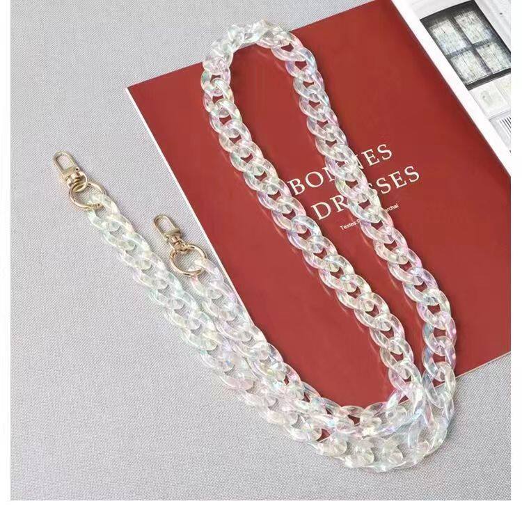 COLORFUL TRANSPARENT MATTE ACRYLIC CHAIN BAG MOBILE PHONE CHAIN PENDANT WOMENS CROSSBODY CHAIN BAG ACCESSORIES LANYARD