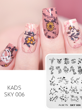 KADS SKY01-11 璀璨星空十二宫星座流星雨图案美甲印花合金转印板