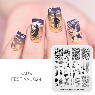 KADS FESTIVAL 024 印花板  手绘DIY美甲七夕节牛郎织女鹊桥