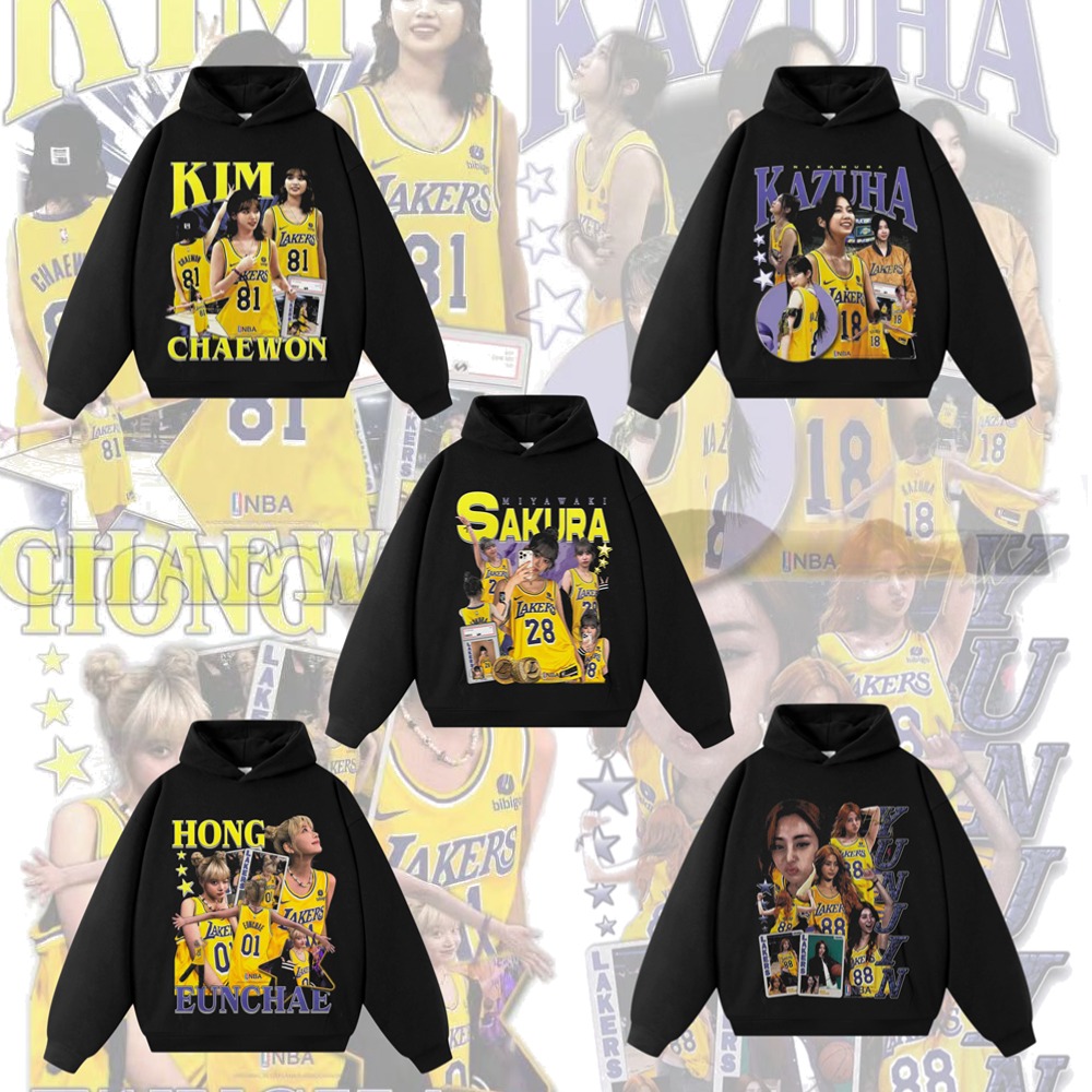 LE SSERAFIM金采源许允真中村一叶洪恩采宫胁咲良vintage连帽卫衣