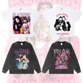 纯棉透气连帽卫衣女团印花复古宽松长短袖 BLACKPINK数码 直喷美式