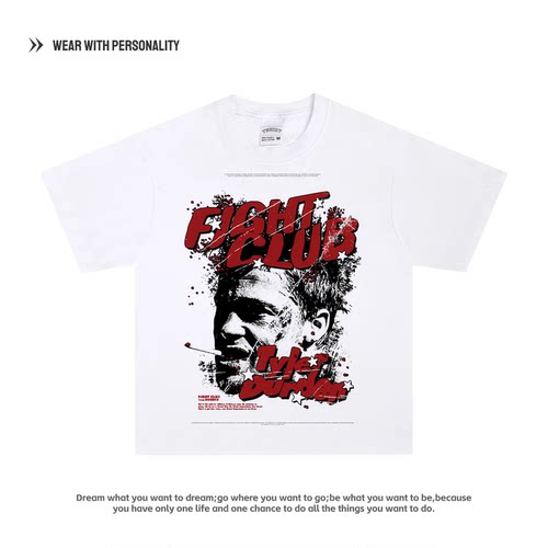 Fight Club pitt Fincher Tyler Durden 搏击俱乐部Shirt半袖T恤