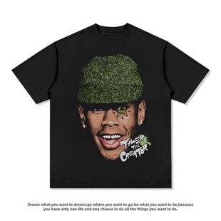 Tyler泰勒The Creator造物主专辑美式印花短袖重磅纯棉嘻哈男T恤