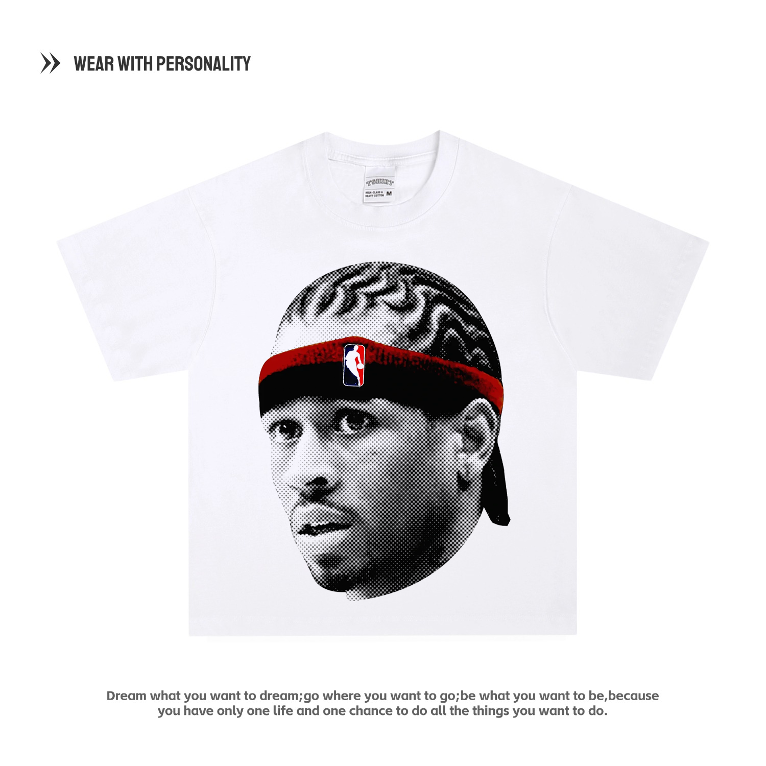 阿伦·艾弗森Allen Iverson美式重磅100%纯棉数码直喷夏季短袖T恤
