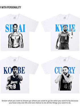 篮球美式短袖男T恤透气数码直喷印花欧文库里科比詹姆斯亚历山大