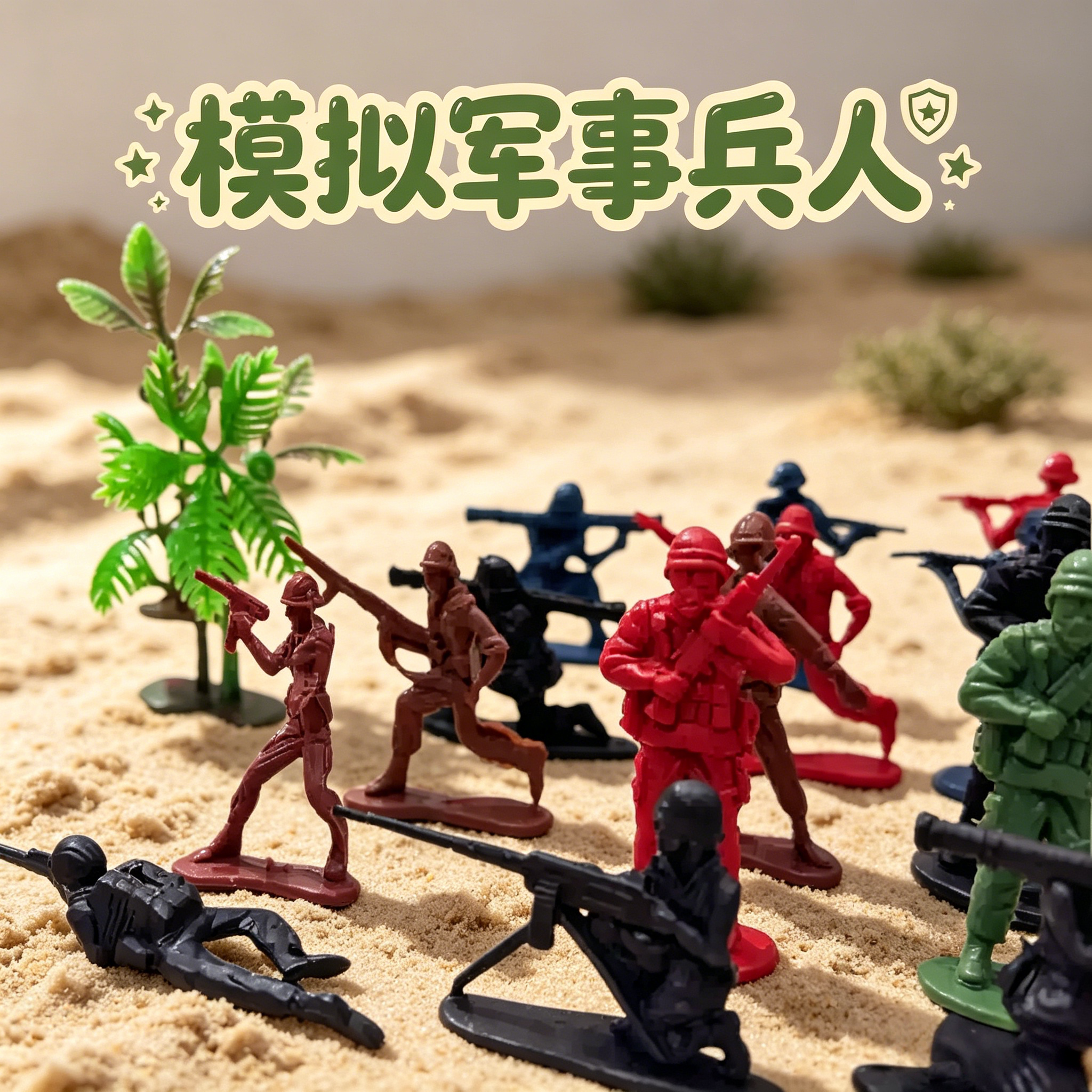 男孩子二战军人兵团小兵人玩具模型儿童军事打仗战争场景士兵玩具
