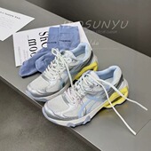 子女2025新款 爆款 春天拼皮彩色老爹鞋 欧货IDO鞋 女厚底轻便休闲鞋