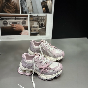 IDO2026新款今年流行爆款女鞋厚底时髦绑带老爹鞋女增高休闲鞋女