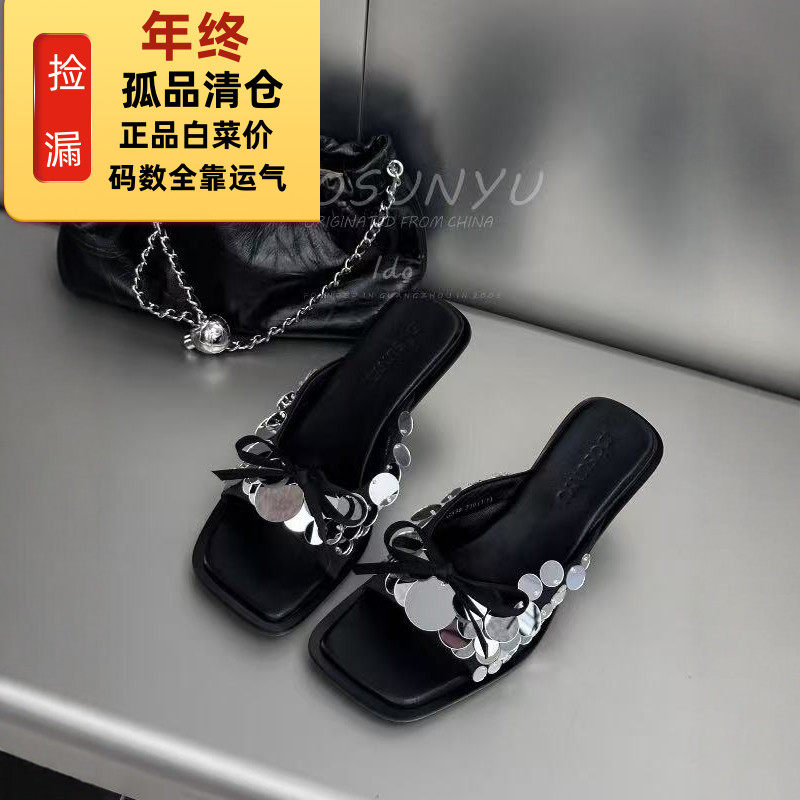 IDO今年流行的鞋子女2025新款爆款百搭凉片高跟凉鞋女高级感凉拖