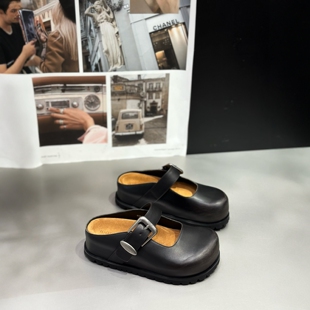 IDO女鞋2026新款春款时髦做旧小个子增高玛丽珍鞋女厚底包头半拖