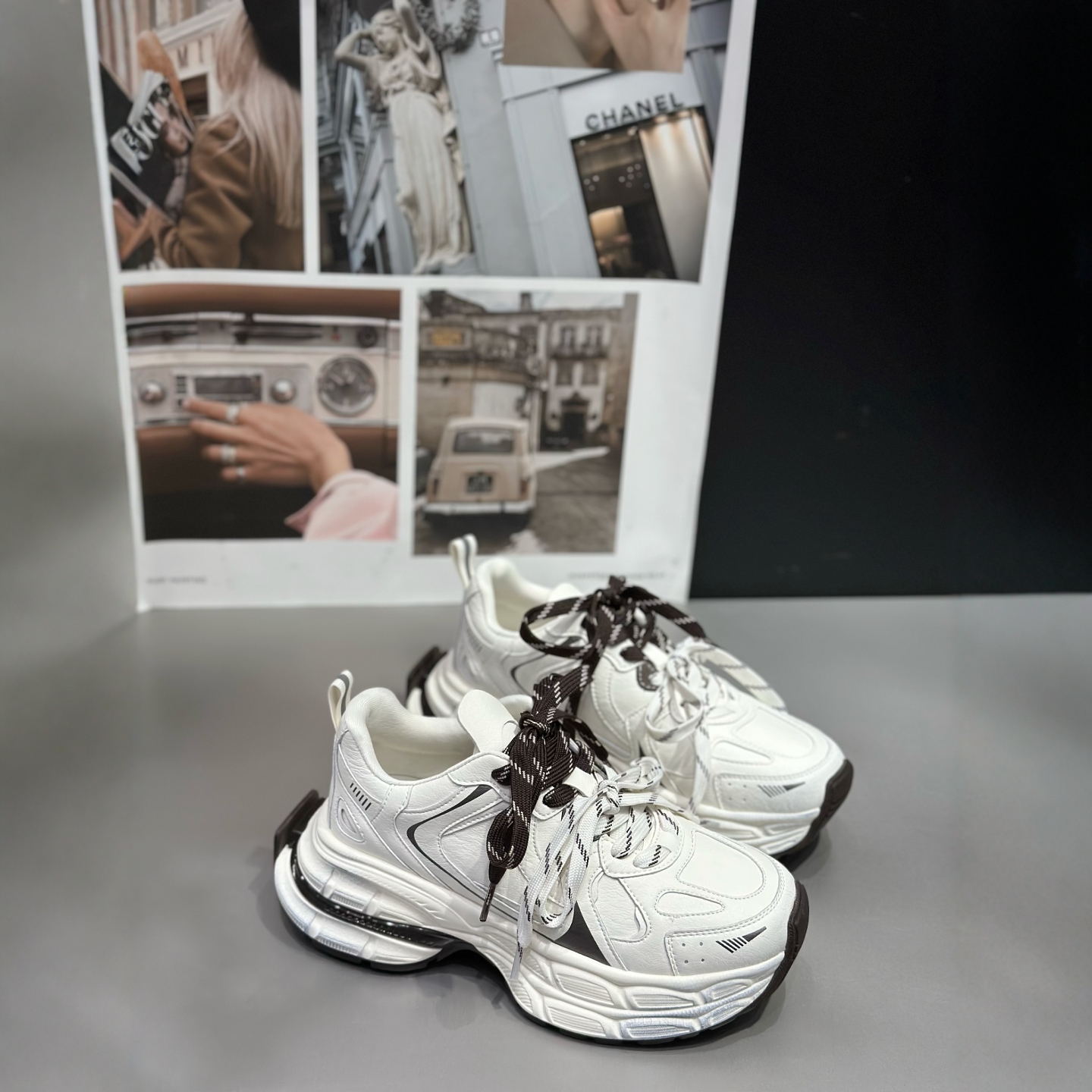 IDO老爹鞋冬增高休闲鞋配阔腿裤