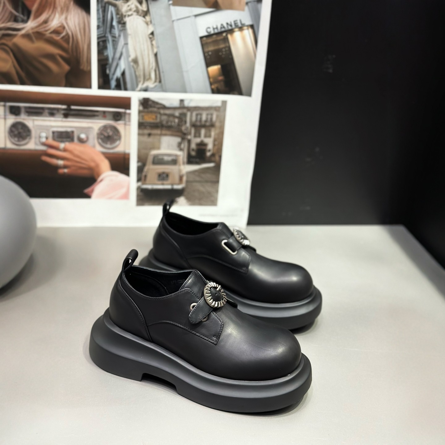 IDO2025新款今年流行爆款女鞋秋款帅气英伦风一脚蹬小皮鞋厚底鞋,女鞋,深口单鞋,淘宝优惠券,粉丝福利购,淘宝优惠卷