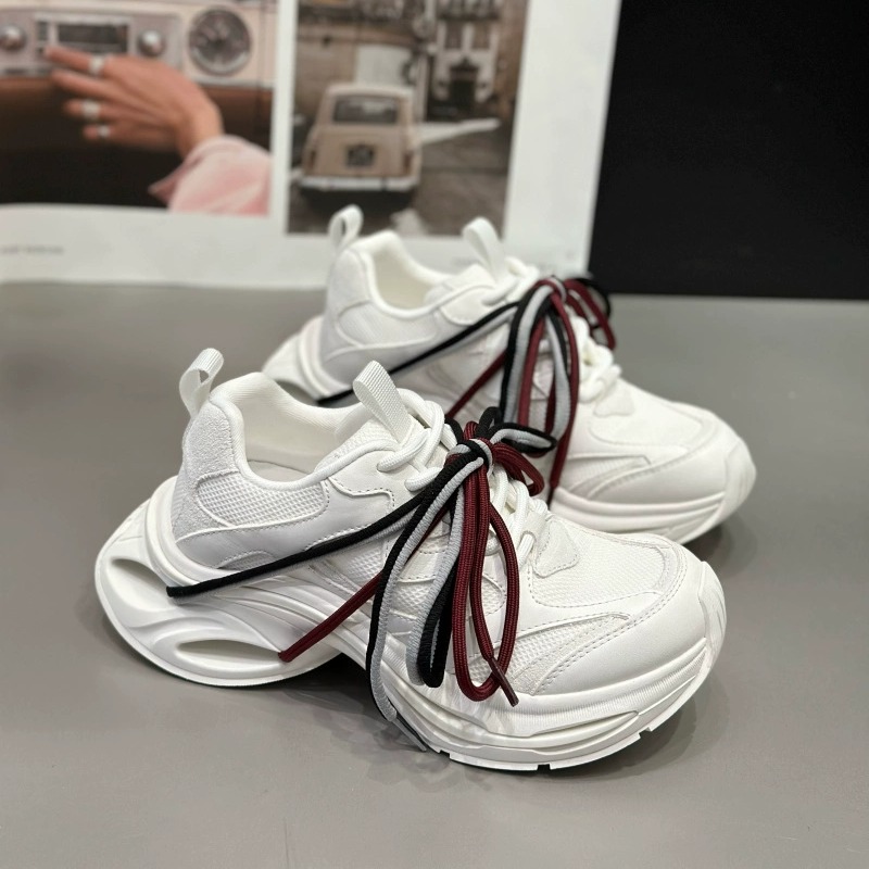 欧货IDO2025新款今年流行爆款老爹鞋女拼色鞋带厚底休闲鞋女春秋