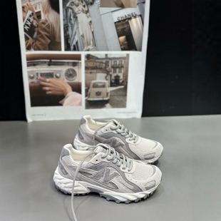 IDO女鞋2026新款春款拼皮轻便运动鞋休闲鞋女经典N仔德训鞋女厚底