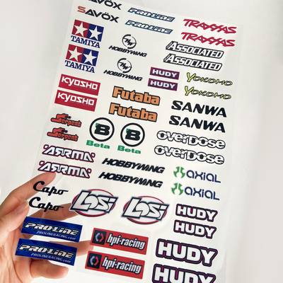 1/8/10/12RC通用贴纸拉花车贴拉力攀爬漂移短卡平跑水晶模型贴纸