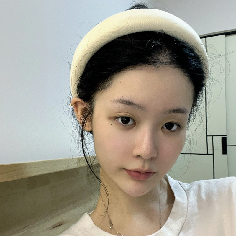 秋冬显脸小发箍 法式复古米白色头箍 高颅顶海绵宽边压发洗脸发卡