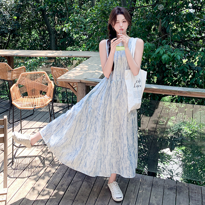 2026现货夏季新款数码印花无袖背心大摆裙 2565-P145控208