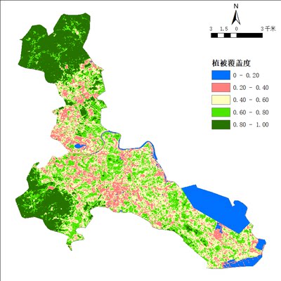 植被覆盖度NDVI归一化植被指数gis代做土地利用地表覆盖生态敏感