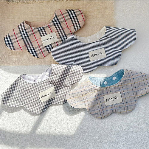 ins韩版春季新款宝宝棉质柔软围嘴婴儿口水巾防水双面口水兜围兜