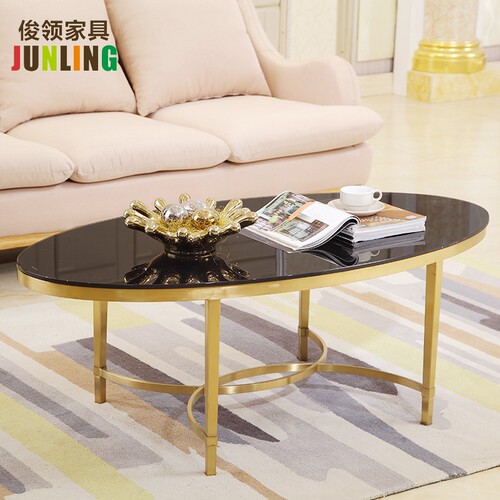 茶几俊领家具不锈钢玻璃轻奢桌子